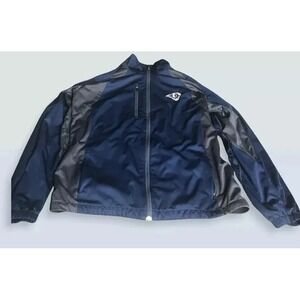 Antigua Rams light weight Women's size large zip up jacket navy/gray